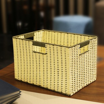 簡約收納筐紙藤編儲物箱衣柜雜物整理籃家居桌面化妝品零食玩具筐