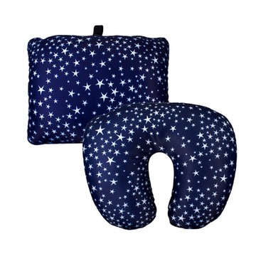 《DQ&CO》2in1旅行緩衝顆粒護頸枕-星空-- 午睡枕 飛機枕 旅行枕 護頸枕 U行枕