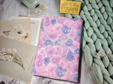 FEN手工小鋪-F系列-海洋系列-厚棉布料-紫色棉花糖北極熊布書套-A