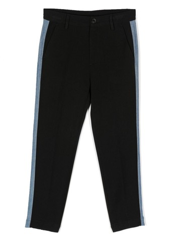 Diesel Kids - side-stripe straight-leg trousers - kids - Viscose/Polyester/Cotton/Elastane - 14 yrs - Black