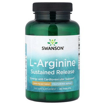 Swanson Vitamins, L-精胺酸，緩釋，1,000 毫克，90 片