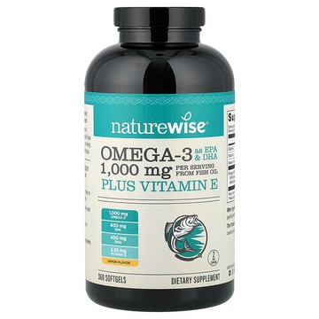 NatureWise, Omega-3 加維生素 E，360 粒軟膠囊