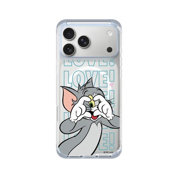 iPhone 17 Pro Max ClearX (MagSafe 兼容) 冰透藍 - 湯姆貓與傑利鼠 Tom and Jerry - 湯姆貓愛心