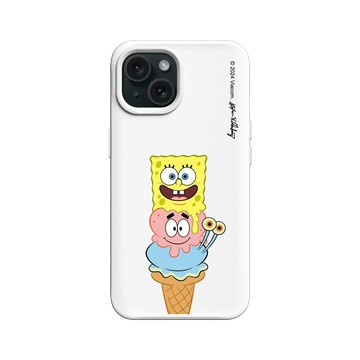 iPhone 15 SolidX 白 - 海綿寶寶 SpongeBob - 冰淇淋