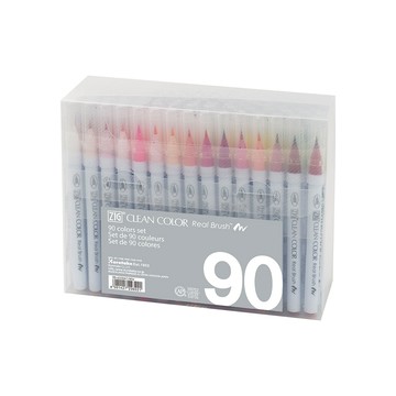 【Kuretake 吳竹】ZIG 彩繪毛筆 90色套組 /組 RB-6000AT-90V(日本品牌)