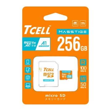 TCELL冠元 MicroSDHC MASSTIGE A1記憶卡-256GB