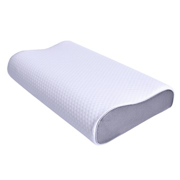 HONDONI 人體工學5D波浪枕 記憶枕頭 護頸枕 紓壓枕 側睡枕 午睡枕 曲線托扶頸椎 透氣汗布  50 x 30cm  天絲藍  1個