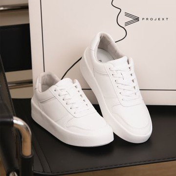 PROJEXT 厚底防水小白鞋 白色 Scooter Model 3 防水鞋/厚底鞋/情侶鞋/增高鞋 男女同款