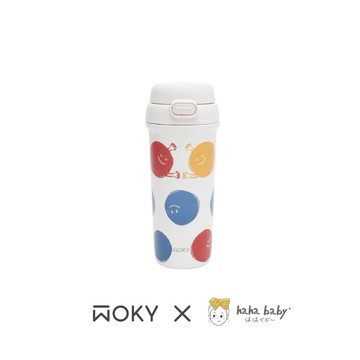 《減塑環保》WOKY X hahababy -All-P輕芯鈦瓷雙飲保溫瓶500ML