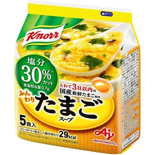 味の素 クノール ふんわりたまごスープ塩分30%カット 6.6g x 5食入