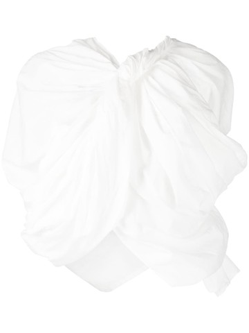Comme des Garçons TAO - gathered-detail cotton top - women - Cotton - S - White