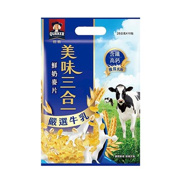 桂格嚴選牛乳美味三合一麥片/28gx10包/袋