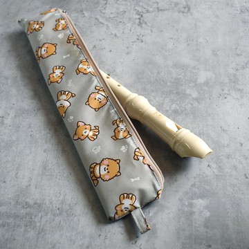 防水傘布 拉鏈直笛收納袋_可愛狗狗