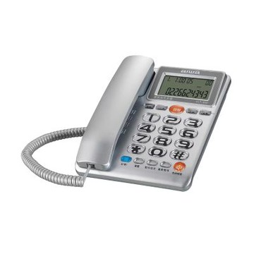 【AIWA】愛華超大字鍵助聽有線電話-銀色(會議電話 座機 固定電話/ALT-890)