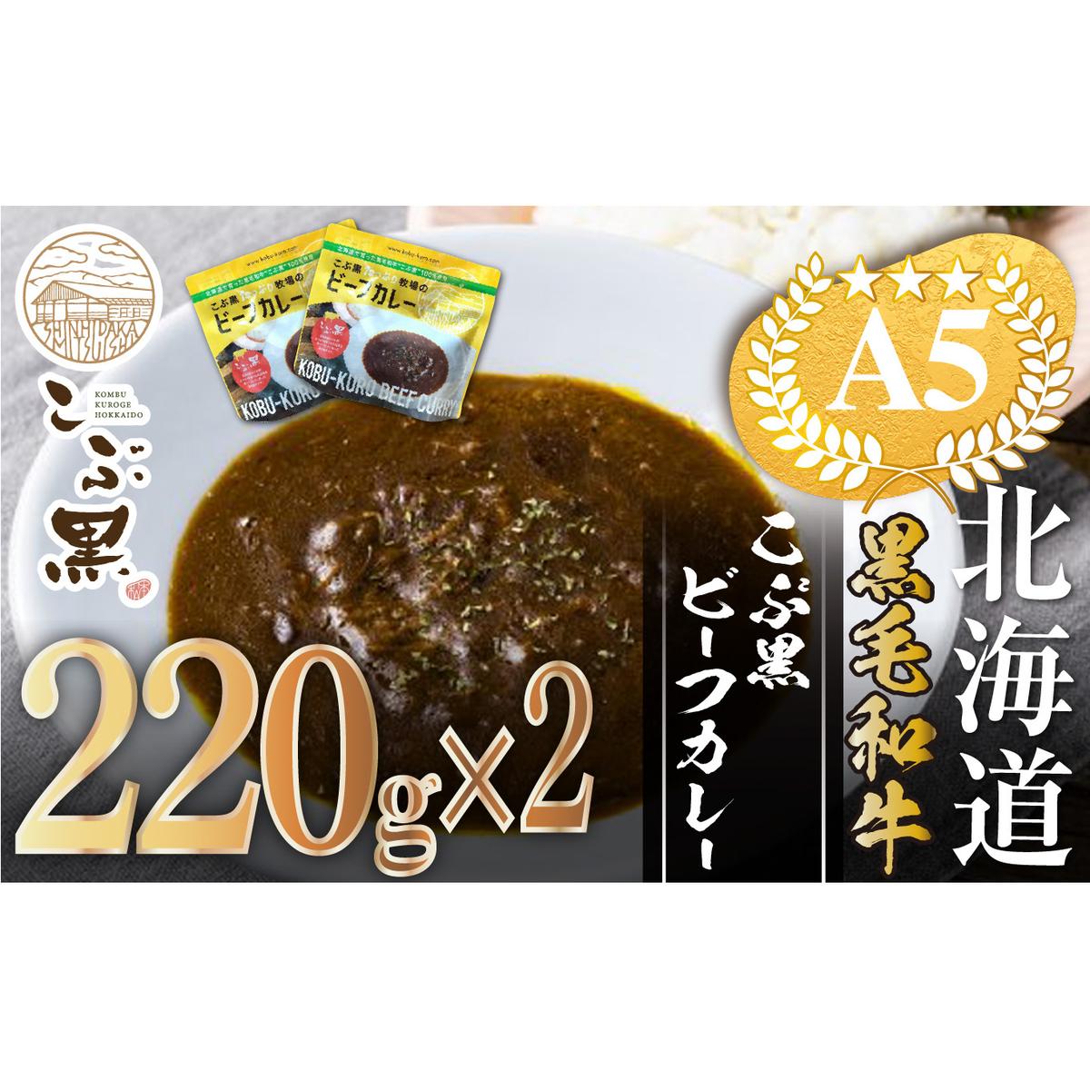 北海道産 黒毛和牛 こぶ黒 A5 ビーフカレー 220g × 2パック ＜ LC ＞