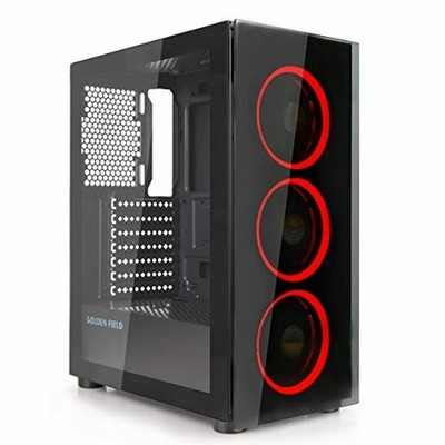 Golden Field N18ミドルタワーpcケース 強化ガラス レッドledファン3基搭載 通販 Lineポイント最大get Lineショッピング