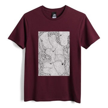 崩解原點 - 棗紅 - 中性版T恤