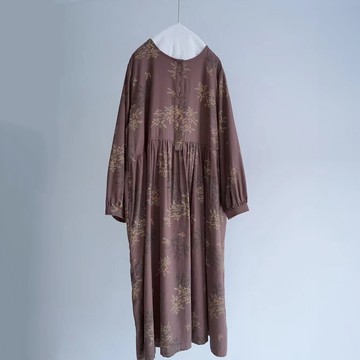 斜紋印花半開襟洋裝892095