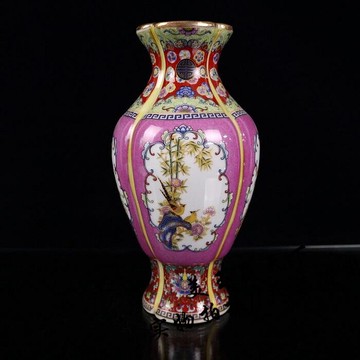 景德鎮陶瓷花瓶擺件 琺瑯彩瓷器花瓶 喜上眉梢花瓶桌面家居裝飾