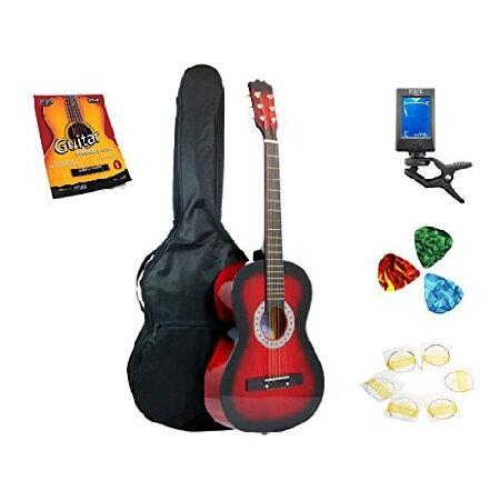 Star Acoustic Guitar 38 Inch with Bag, Tuner, Strings, Picks and Beginner's Guide, Redburst (831-BTSPM-RDB)