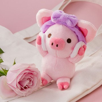 洗臉動物毛絨公仔鑰匙扣掛件創意情侶一對包包掛飾可愛汽車鏈圈環