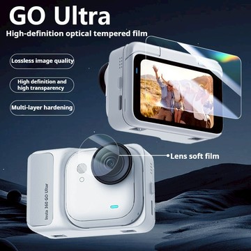 適用於 Insta360 GO UItra 鋼化玻璃膜屏幕保護膜顯示屏柔性膜防刮防指紋易安裝廣角相機配件