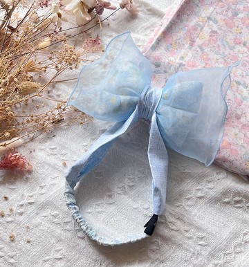 月白/大雲朵髮帶/親子髮帶/蝴蝶結髮帶/寶寶髮帶