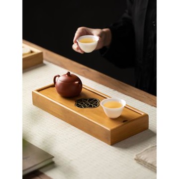 竹茶盤2025新款家用輕奢茶臺功夫茶具小型瀝儲水式托盤茶海干泡臺