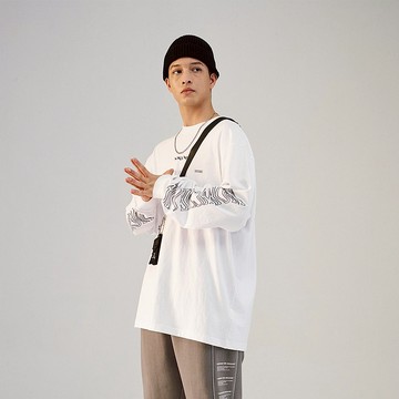 MOKACME 2020-2021SS  春夏字母變形LOGO印花長袖TEE