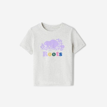 Roots 小童-COOPER短袖上衣 (白麻灰)