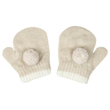 akachan honpo - 手套-毛球-淺卡其色-日本製