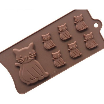 【嚴選&現貨】 七連小猫矽膠模 蛋糕矽膠模 巧克力模 餅乾模 果凍模 手工皂模   烘焙工具