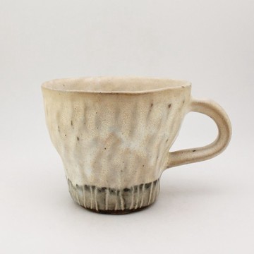 白栗系列-【獨一無二】白釉彩繪手捏陶杯 咖啡杯 茶杯 杯子 馬克