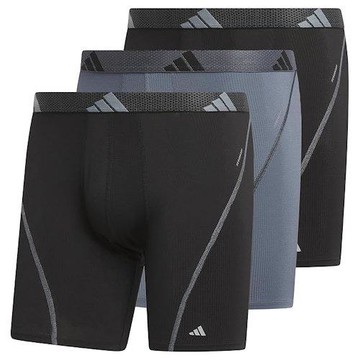 Adidas 2025男時尚彈力高效能黑灰色四角修飾內著混搭3件組(預購)