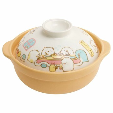 asdfkitty*日本san-x角落生物圍爐有蓋陶瓷鍋/砂鍋/湯鍋-日本正版商品