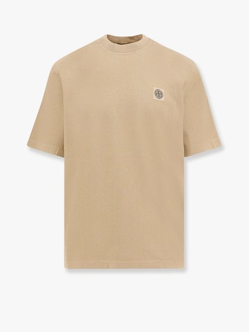 Organic cotton t-shirt with frontal logo patch - STONE ISLAND - gender_Man