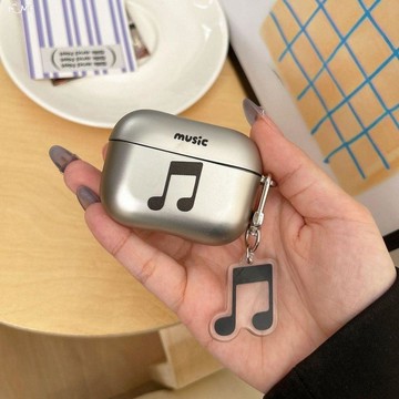 ins電鍍簡約音符適用AirPods5蘋果耳機殼airpods4新款airpodspor2