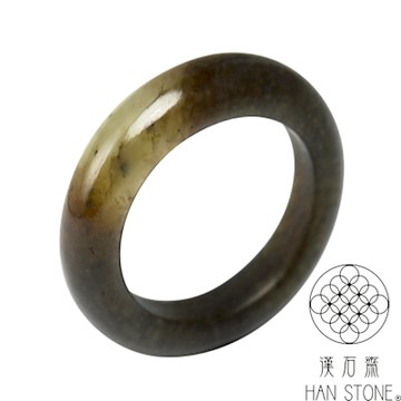 【漢石齋】天然和田玉 全玉戒指 糖玉帶白(國際戒圍11號)