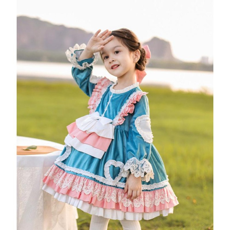 ワンピース 子供 ロリータ キッズ 長袖 ロリータ服 洋服 秋冬 コスプレ コスチューム 女の子 ドレス ゴスロリ ゆめかわいい 森ガール リボン  クリスマス | LINEブランドカタログ