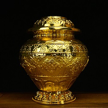 藏傳 鍍金合金如意寶瓶 佛教用品八吉祥寶瓶  財源茂盛 凈瓶大號