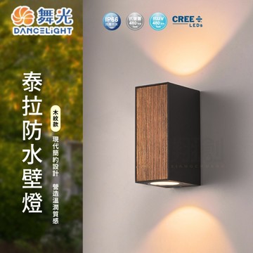 【舞光原廠授權】含稅開發票 泰拉防水壁燈 16W 防水壁燈 戶外壁燈 壁燈 IP66 防塵防水 黃光 E-2389-DW