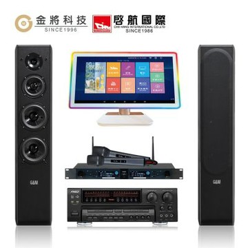 【金將科技】KKPAD21.5+FN515+GM88+J108(點歌機+擴大機+無線麥克風+喇叭)