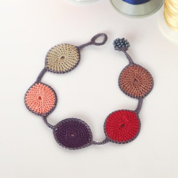 蕾絲編織手鍊【Drop】甜美李子色