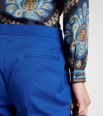 Etro High-rise cotton-blend slim pants