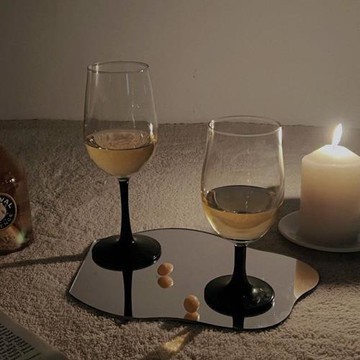 ins風中古黑天鵝高腳杯子家居裝飾酒杯黑挺家用紅酒杯酒杯