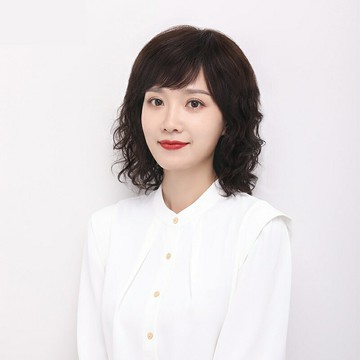 【巴黎精品】中長假髮真髮絲-蓬鬆微捲時尚中老年女假髮2色p1ad15