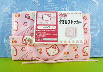 【震撼精品百貨】Hello Kitty 凱蒂貓 整理收納袋-可裝面紙-粉色底-KT櫻桃圖案【共1款】 震撼日式精品百貨