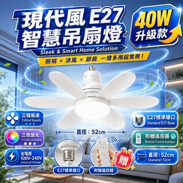 現貨秒殺免運💥 風扇燈 LED燈 E27螺口風扇燈 吊扇燈 風扇電燈 遙控頂燈 吸頂燈  遙控吊扇 e27 風扇 電風扇