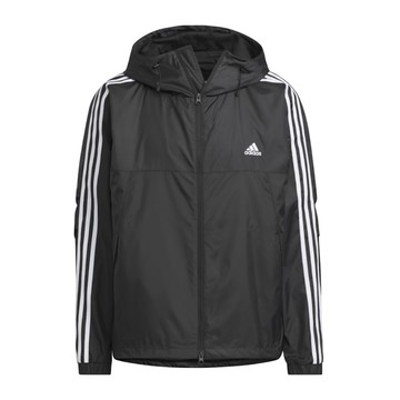 adidas 外套 ESSENTIALS 男款 連帽外套 防風外套 風衣外套 運動外套 休閒外套 舒適 黑白JF3912
