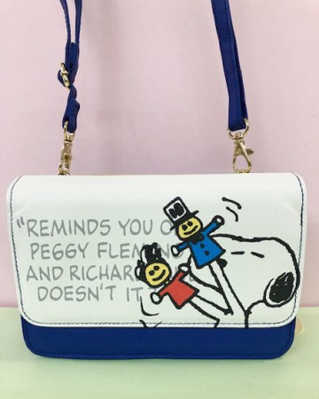 【震撼精品百貨】史奴比_Peanuts Snoopy ~SNOOPY長夾斜背包-藍#04329